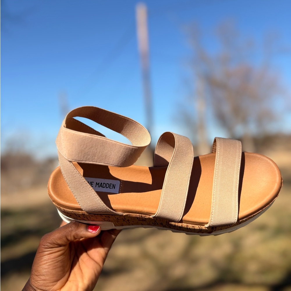 Steve Madden Beige Strappy Sandals
